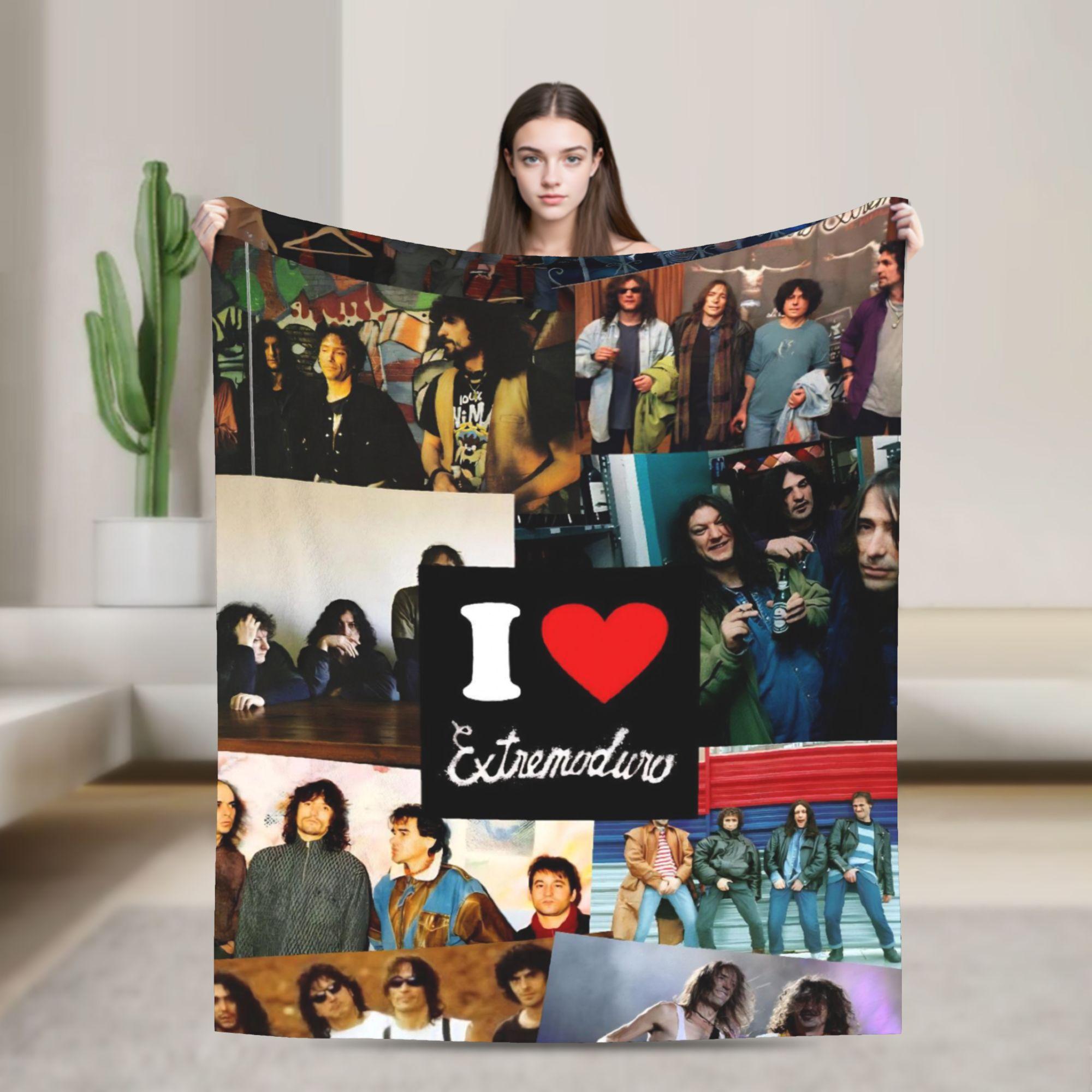 Extremoduro Rock Band Tour Throw Blanket Premium Fleece Flannel Lightweight Bed Blanket Cozy Fluffy Blankets All Season Use 75x90cm