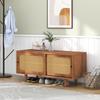 Schuhschrank 2 Türen verstellbare Ablage, Schuhregal Flur, Diele, Wohnzimmer, Schlafzimmer, Holzmöbel, Landhausstil, 104 x 40 x 48 cm, Nussbaum