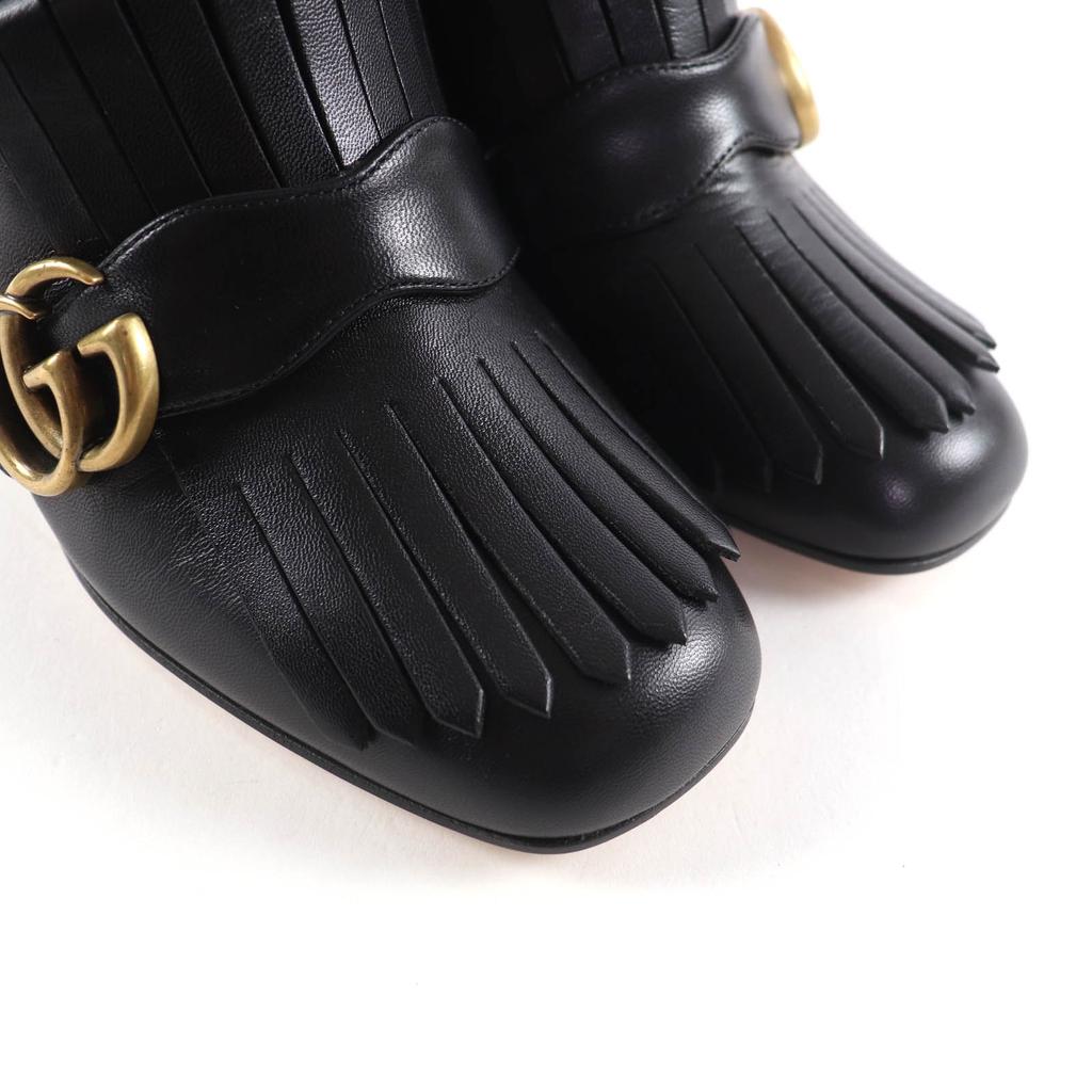 Pristine GUCCI short boots GG Marmont Tassel Side Zip Leather leather 38 408210 Used