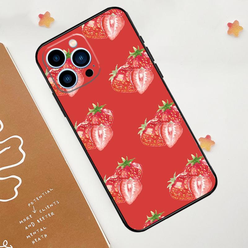 Strawberry Phone Case For iPhone 17 Pro Max 14 11 15 16 Pro Max 12 13 mini 16 Plus 16e 17 Air Funda