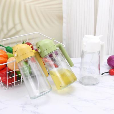 2in1 Oil Sprayer Glass Bottle for Cooking  Anti-leakage Olive Oil Storage Bottle for BBQ Air Fryer Salad Steak Kitchen Supplies