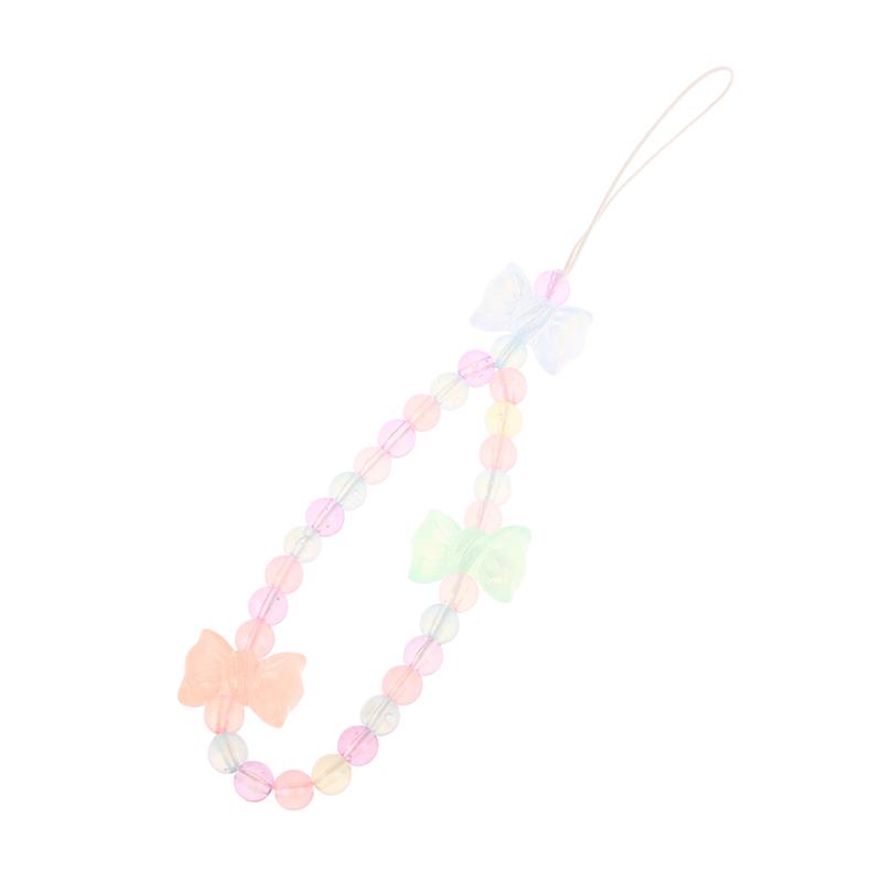 Flori telefon lanț căpșuni mărgele pandantiv farmec dulce bowknot agățat frânghie anti-pierdere curea încheietura mâinii geantă decor