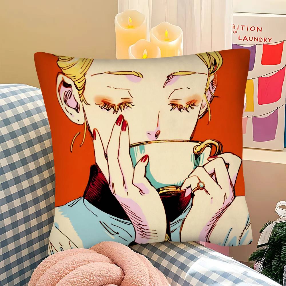 Pc VVeil Emma Anime Vintage Pillow Case Fashion Square Pillowcase Bedroom Sofa Room Ins Decoration Leisure