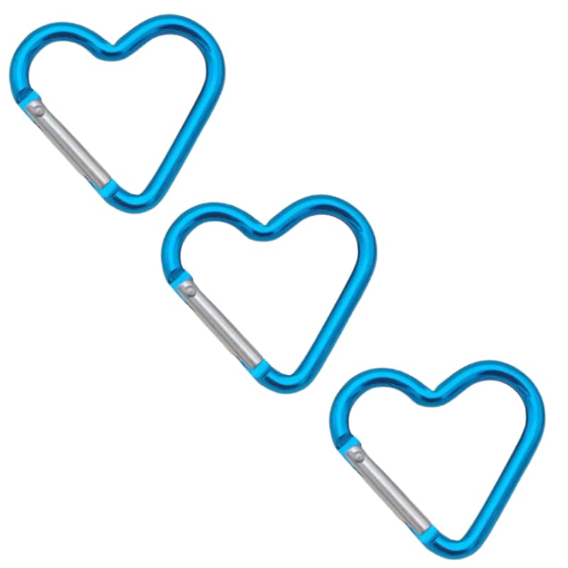 

[NYANDELMO] carabiner heart key ring ultra small carabiner Favorite color Favorite color colorful bag charm multifunctional set of 3 blue