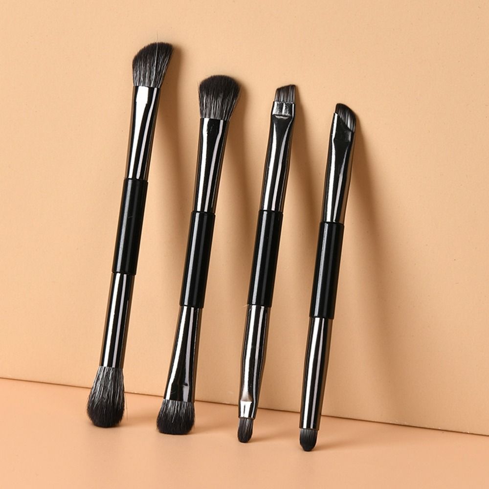 Double-ended Eyeshadow Brushes Set Eyeliner Brushes Multifunction Travel Makeup Brush Set Portable with Storage Box and Mirror