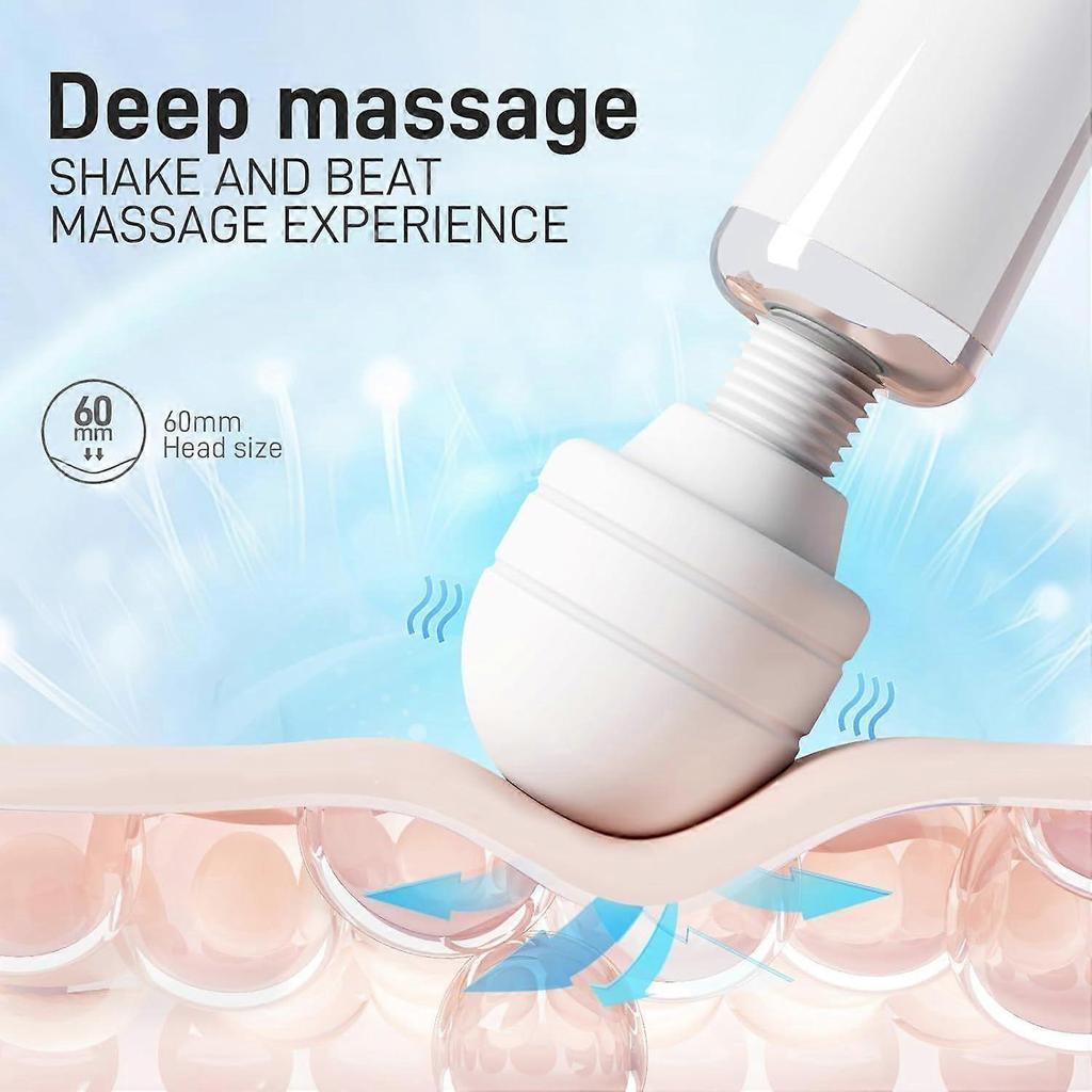 Handheld Cordless & Rechargeable Back Massager - Quiet Waterproof Full Body Massage Device for Muscle Tension, Aches Relief, Sports Recovery and Deep
