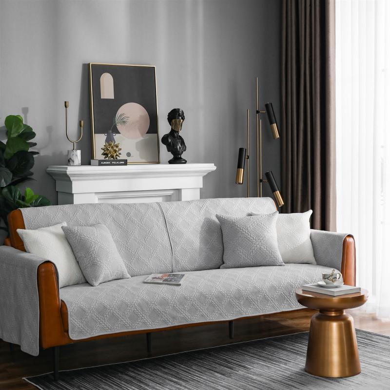 Four Seasons Universal Front and Back Cotton Quilted Sofa Cushion Modern Simple Double-sided Fabric Sofa Cushion Towel