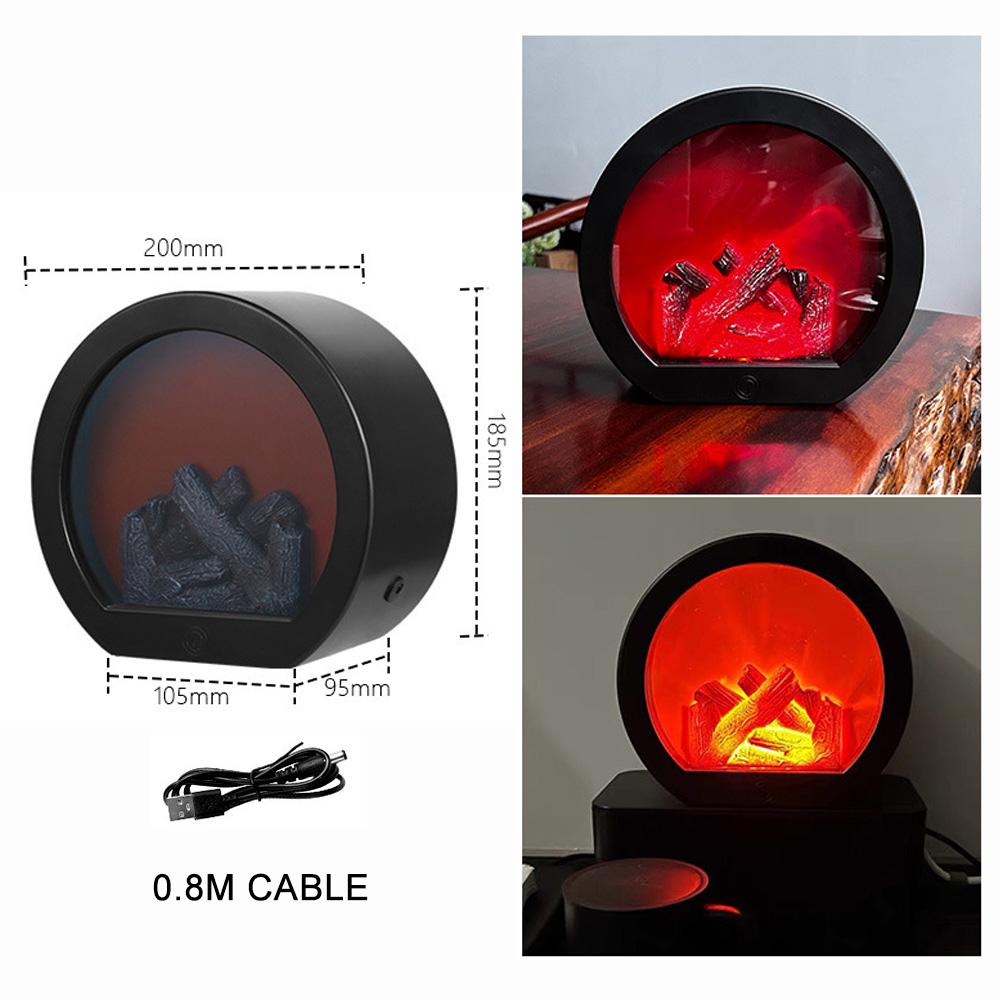 LED Creative Home Fireplace Lamp, Flame Lamp Modeling Lamp Nordic Style Decorative Lights Christmas Crafts Decoration