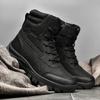 Herren Wasserdichte Leder Wander-Arbeitsstiefel Herren Sneaker Rutschfest Leicht Atmungsaktiv Rutschfeste Wüstenstiefel Schuhe für Herren