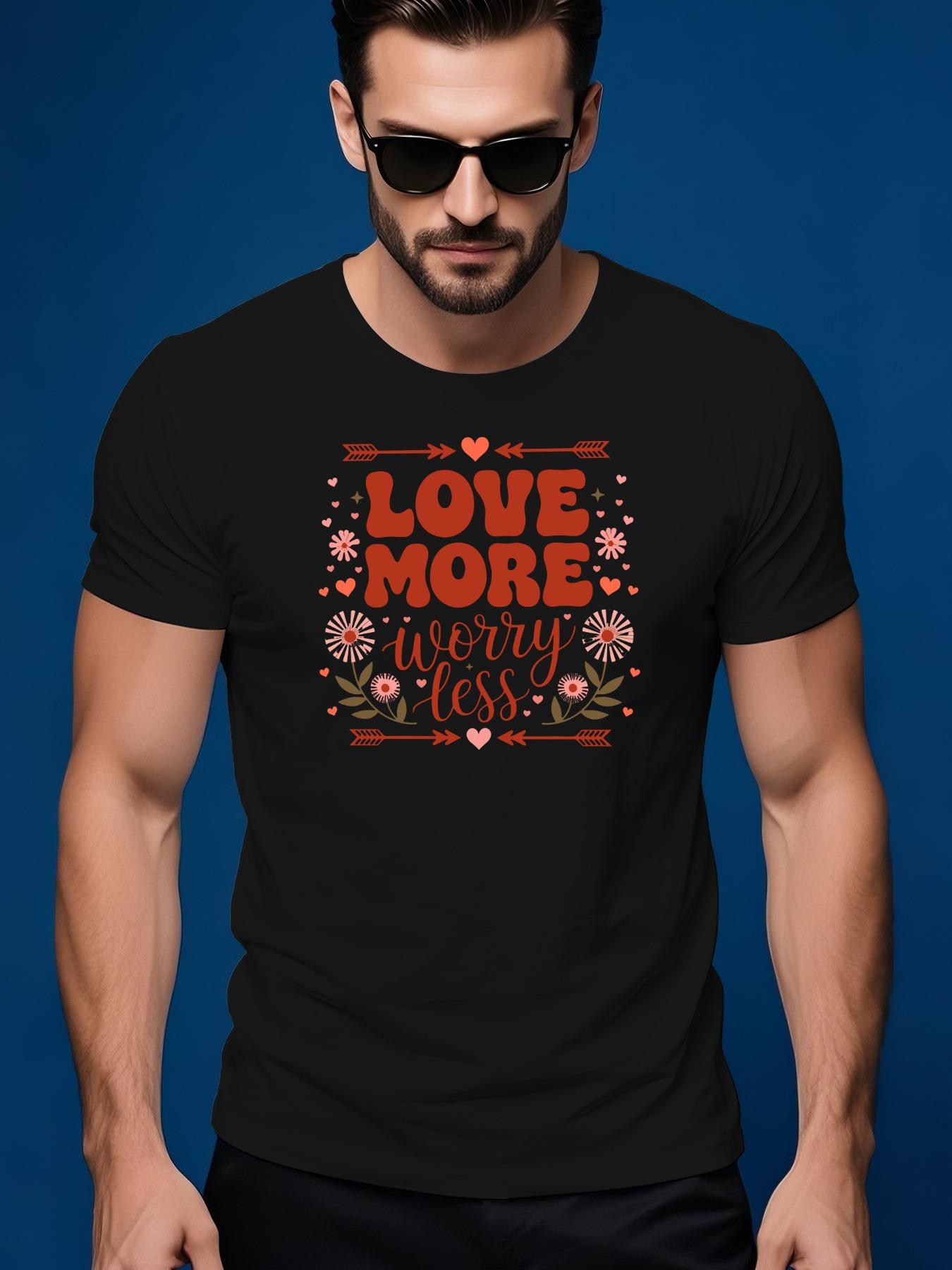 Summer Graphic Tshirt Graphic Tshirt - Love More Worry Le... L