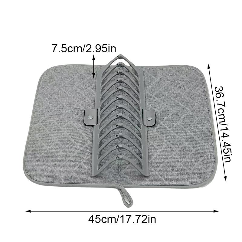 

1 шт. Складной коврик для сушки посуды для маленьких помещений, сушилка для посуды 45x36,7x7,5 см серый