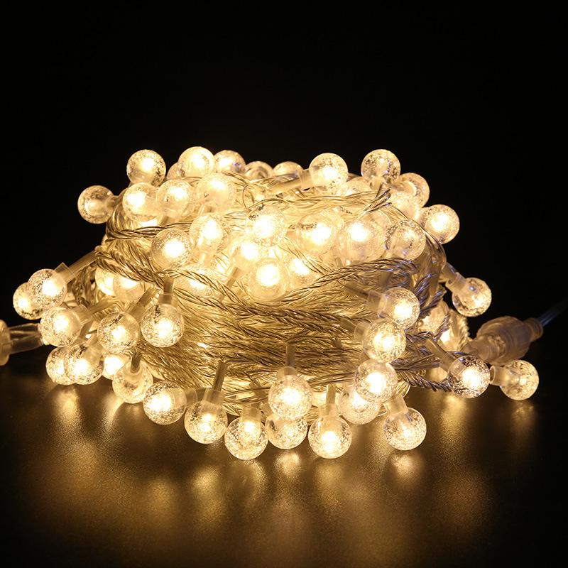 Led String Lights Fairy Bubble Ball Lamp Holiday Lighting Garland Christmas Wedding Party Decoration Ornaments Battery Powered 