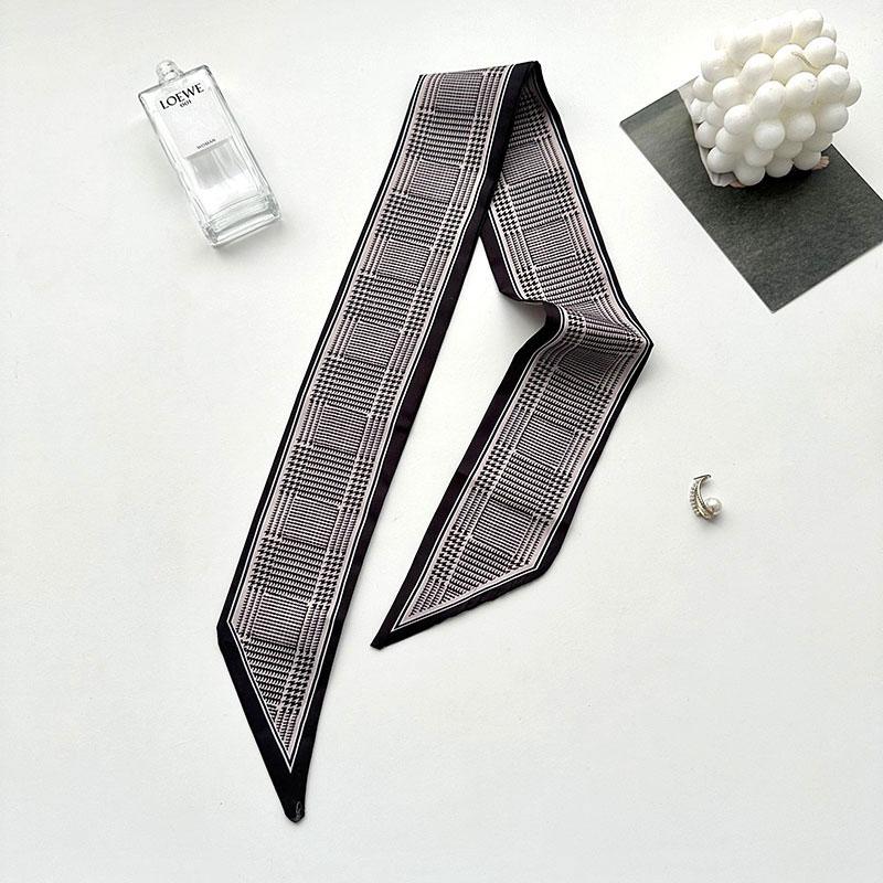 1Pc Silk Scarf Versatile Long Gift Ponytail Ribbon Temperament Bag Straps Soft Printed