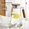 High Borosilicate Glass Cold Water Kettle with Wooden Handle
