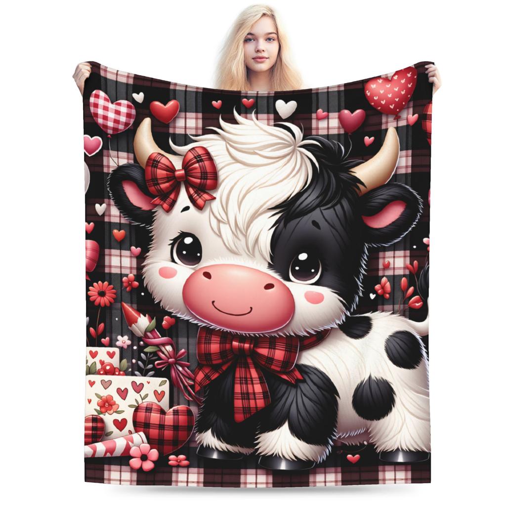 Soft Blanket Girls Boys Decorative Highland Cow Themed Throw Blanket  Flannel Bedspread For Outdoor Funny Sofa Bed Cover
