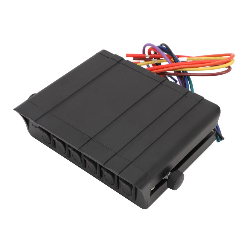 6 Gang Rocker Switch Box DC12V to 24V 40Amp SPST Toggle Switch Panel Box for Automotive Car Vehicle Boat RV SUV Red