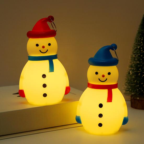 Christmas Snowman Ornament Create with LED Luminous Night Light Atmosphere Hanging Hole Xmas Tree Decoration