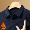 Men's Woodpecker Two-Piece Sweater Shirt, Plus Velvet, Thick Knitwear for Autumn/Winter.