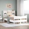 Solid Wood Bed without Mattress White 135 x 190 cm Pine Wood