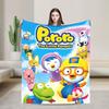 Super Soft Blanket Pororos the Little Penguins Throw Blanket Cute Cartoon Flannel Bedspread For Living Room Funny Sofa Bed Cover