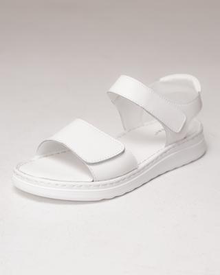 Sandals with Two Velcro Straps Lifexpert 10372 36 White Leather