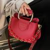 Temperament Advanced Lychee Pattern Portable Bucket Bag Niche Design Trend Versatile Single Shoulder Messenger Women's Bag