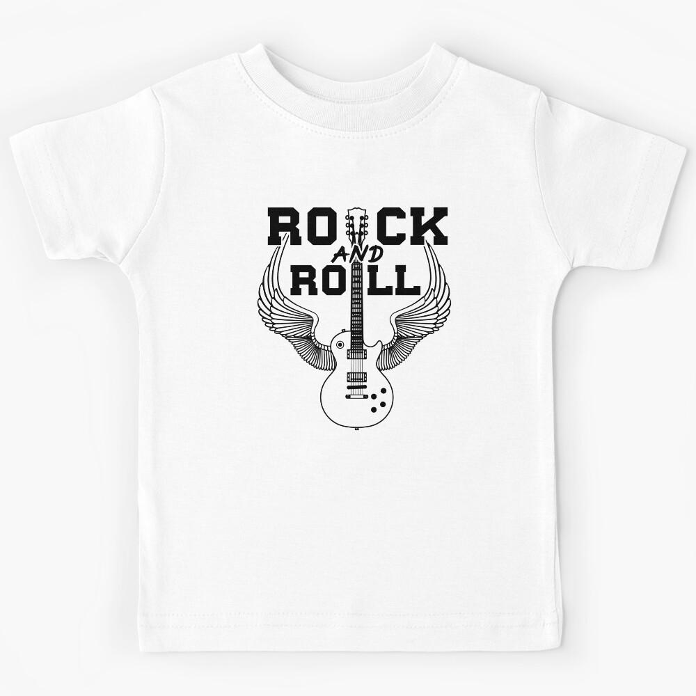 80s Rock & Roll Music Guitar with Wings Kids T-Shirt 140