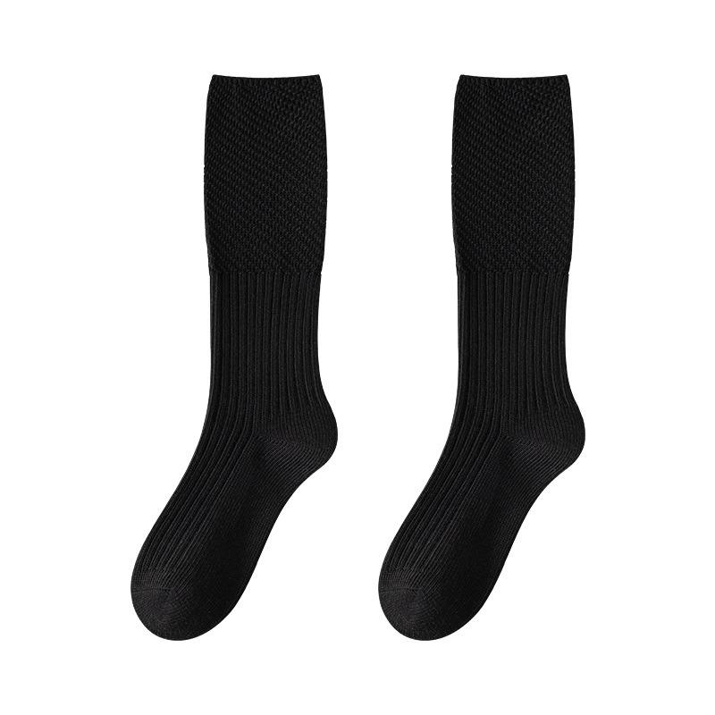 Female Autumn and Winter New Warm Solid Color Comfortable Long Tube Pile Socks