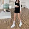 Black High-Waist Slimming A-Line Hotpants for Women