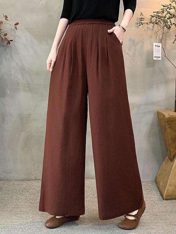 2026 Retro Elastic Waist Wide-Leg Pants: Versatile, Casual, and Simple