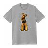 T-shirt con Stampa Welsh Terrier per Moda Casual vintage Lavato uomo abbigliamento designer Versatile Elasticizzato Morbido Unisex Traspirante