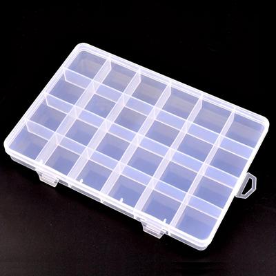 Nail Art Decoration Box Transparent  24Compartments Storage Box Case Nail Art Jewelry Bead Storage