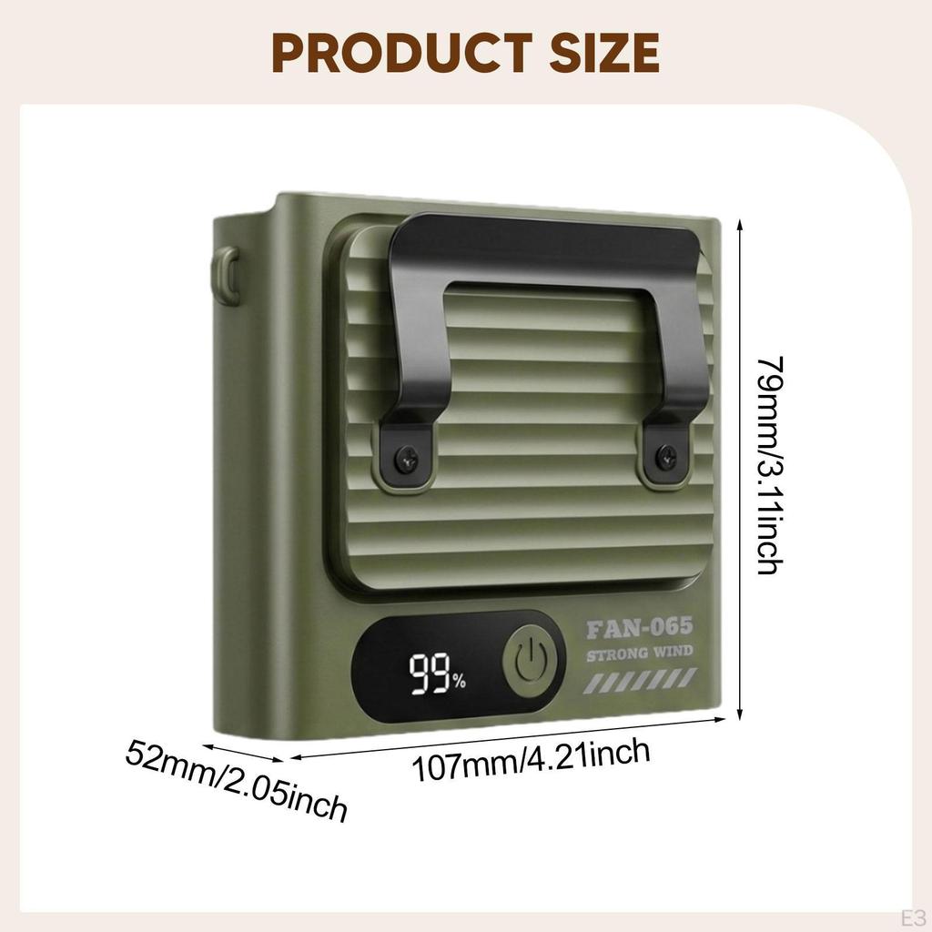 Waist Fan for Strong Wind, Portable Fan, Cooling Fans, Ideal Camping