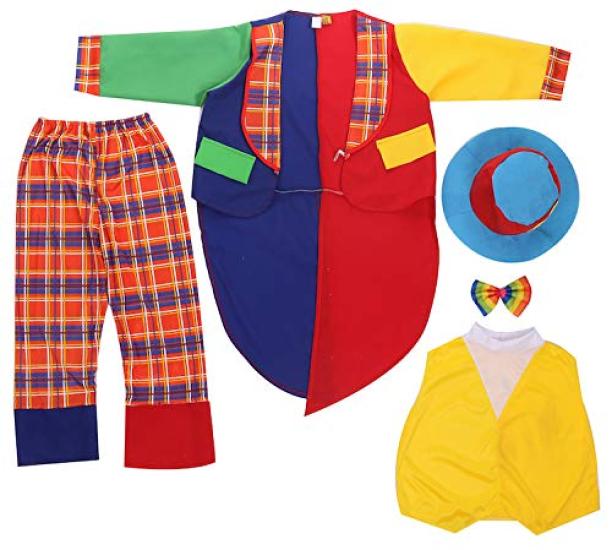 Pumpkin Parade Halloween Costume Set for Boys and Clown Sizes 120cm and 130cm Girls, 5-Piece Costume,