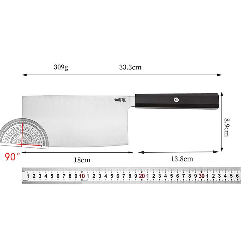 7 Inch Chinese Chef Knife Welding Aogami Steel Blade Slicing Vegetables Cleaver Meat Professional Kitchen Knives Ebony Handle