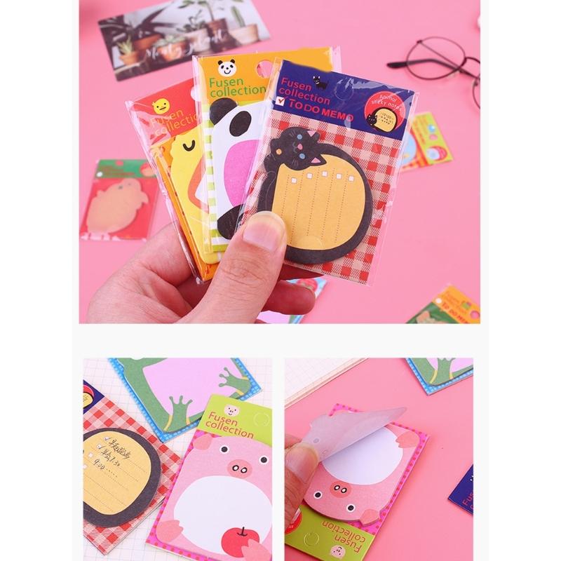 Animal Stick Note Set with Cute Memo Pad, 10 Assorted Note Pad and 20 Sheets Each, 80X53Mm Reminder Note for School, Office, and Journal Pages