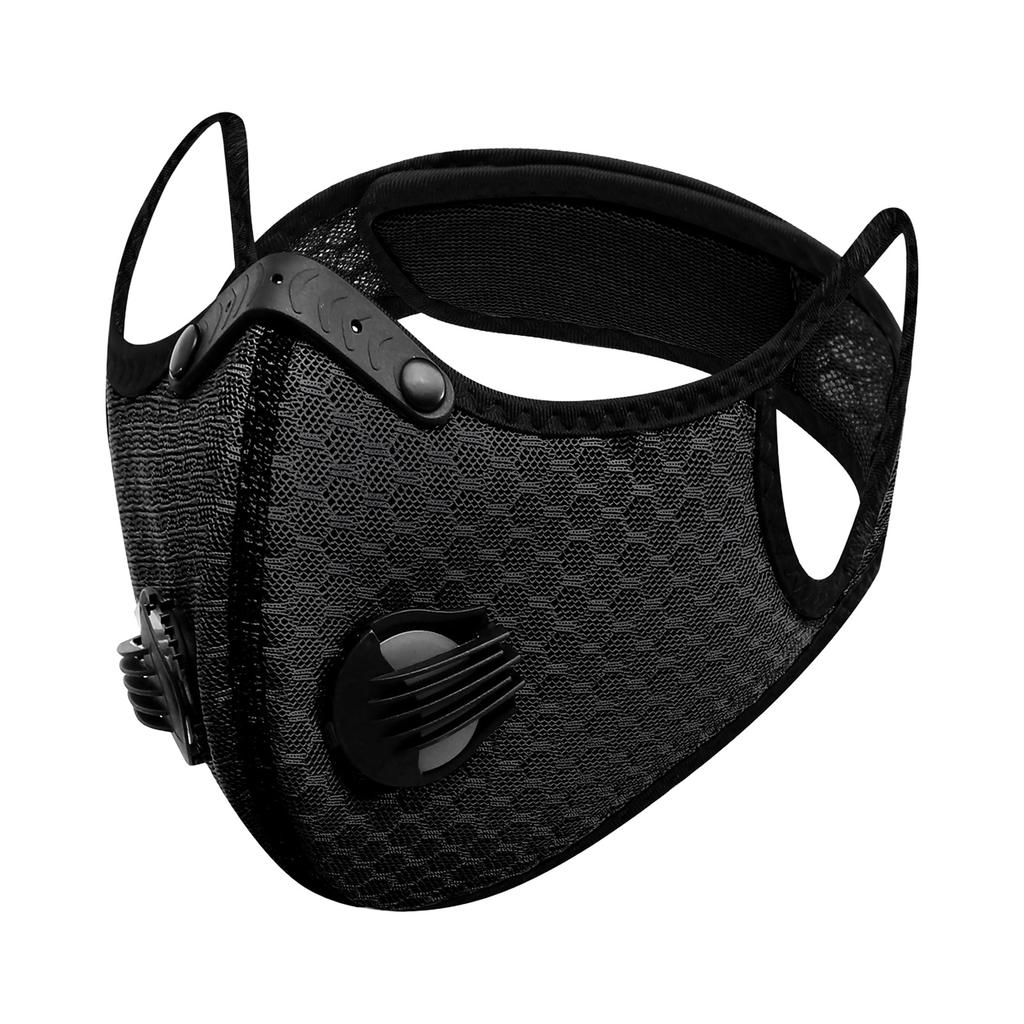 Unisex Windproof Riding Mask with Filters Valves Reusable Face Protection Mask for Walking Cycling Motorcycling
