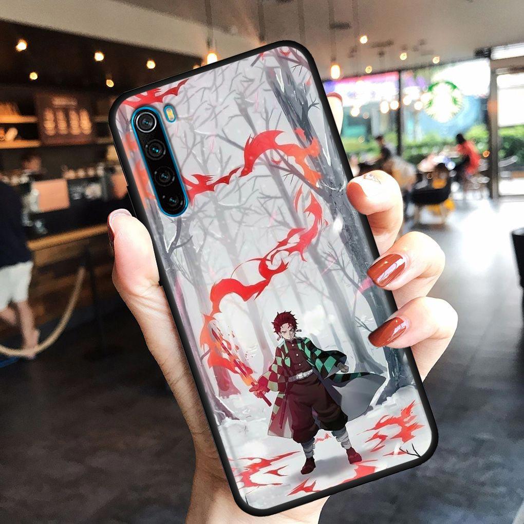 Mädchen Anime Dämon killer Animation Telefon Shell für Redmi Hinweis 10 11 11S 11E 7 8 8T 9 9S 9T Pro Plus 4G 5G Schwarz Soft Case Abdeckung