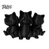 Aesthetic Cat Art Three Wise Cats Figurines, 3D Printed Minimalist Statue for Desk Decorative Sculptures Decor, Ancient Wisdom Ornament Home