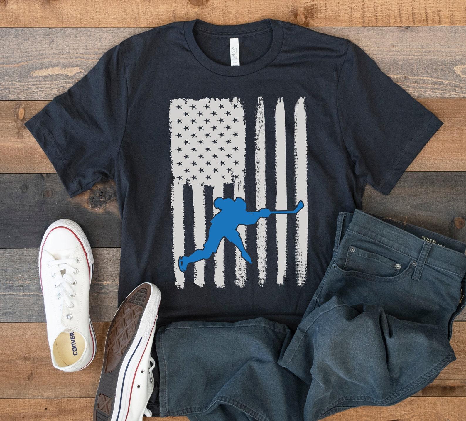 Hockey USA Flag T-Shirt, American Hockey, Patriotic, Kids T-shirt, Tank Top, T-shirt, T-shirt,T-shirt, Kids Tee Apparel Gift XL