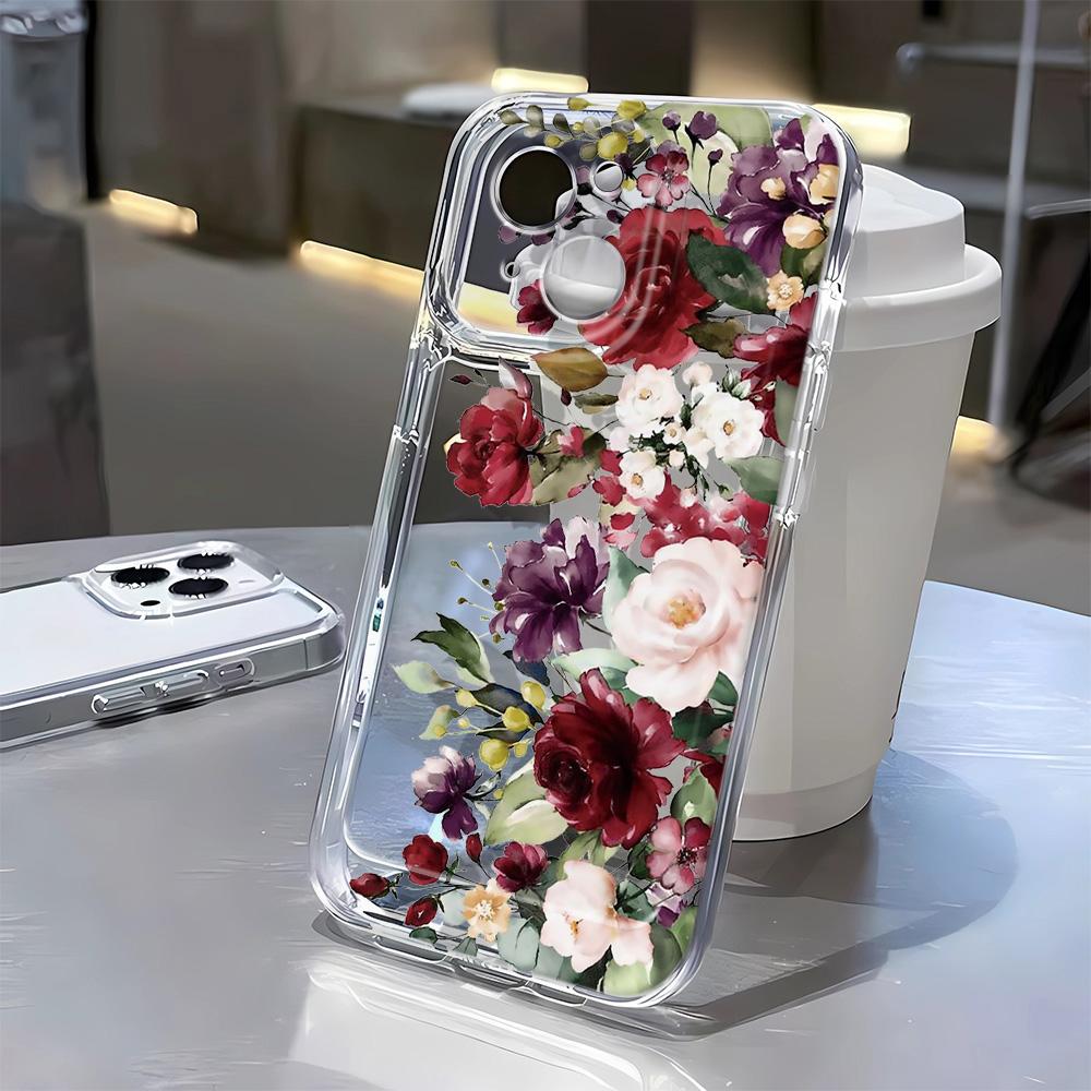 A Hundred Flowers Bloom Phone Case For iPhone 17 16 15 14 Pro 13 12 11 Max Plus 7 8 Plus 2020 Shockproof Soft Silicone Cover