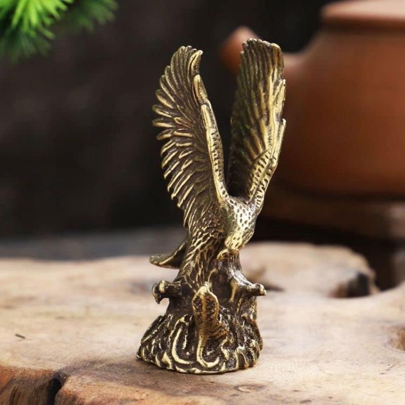 Flying Eagle Catching Snake Statue Animal Sculpture Retro Brass Figurines Miniature Ornament Home Feng Shui Decor Gift