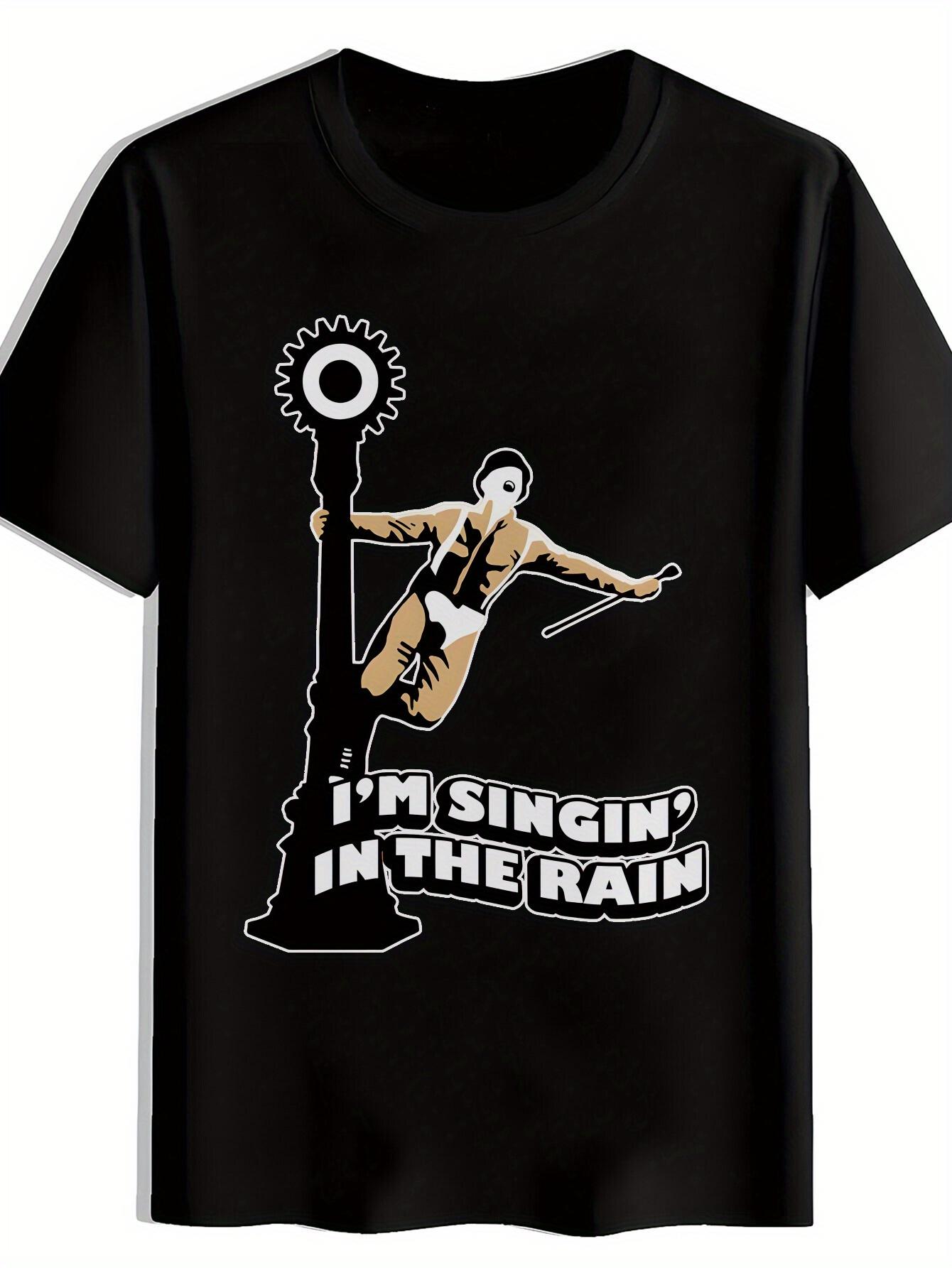 T-shirt I m Singin in the Rain Graphic - Black Casual Summer Tee with Iconic Movie Character Design XL
