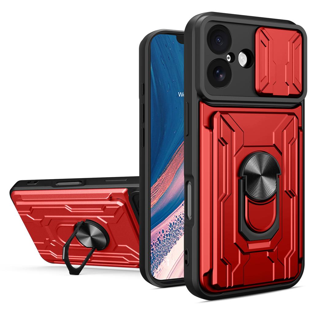 Für iPhone 17 Hülle PC+TPU Ständer Handy-Rückseite mit Kameraschieber