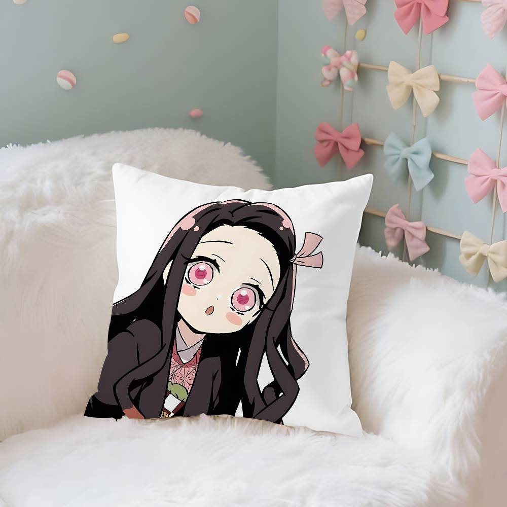 NNezukos KKamados Case Plush Fabric Soft Pillowcase Double Sided Print Cushion Cover Household Gifts