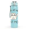 1PC Stay At Home Cat Mom Art 750ml Color Plastic Sports Water Bottle Leakproof Flip Straw Lid Suitable for Sports Office Home Use