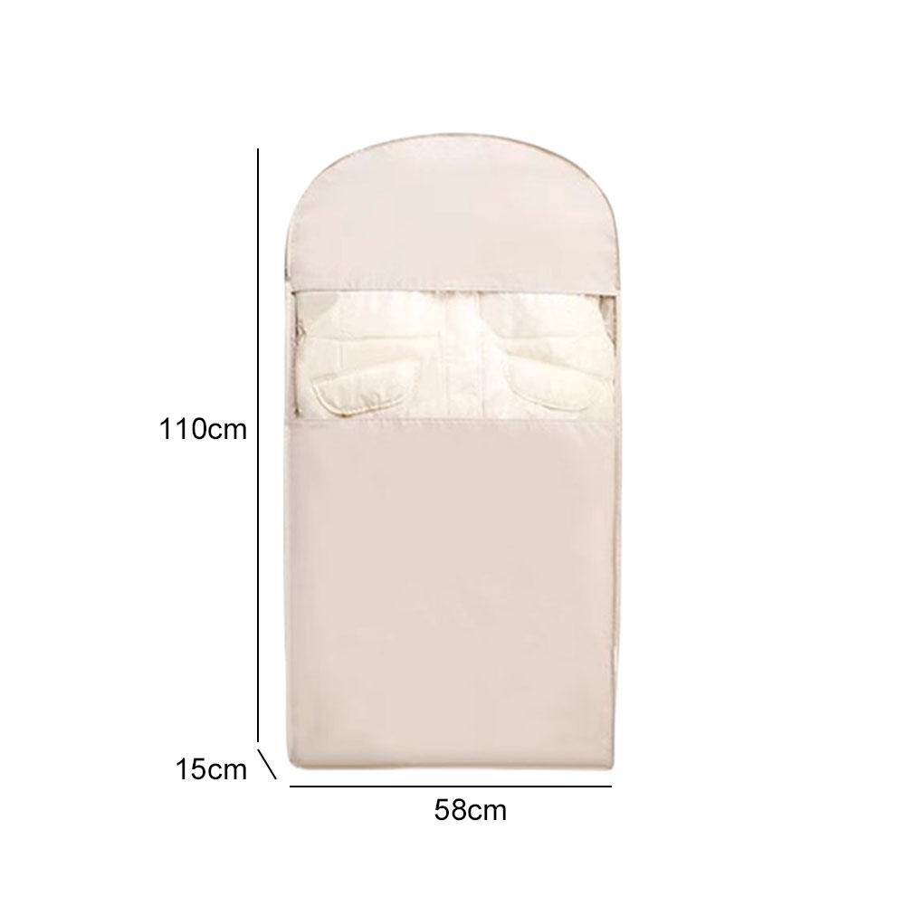 Hanging Garment Bag with Self Compression Zipper Space Save Dust Cover Down Coat Bag Travel Clothes Organizer for Closet Storage