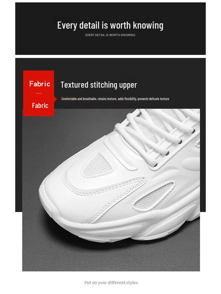 Men's Autumn Breathable Mesh Sneakers - Korean Style, Trendy, Thick Sole, Versatile Casual Running Shoes
