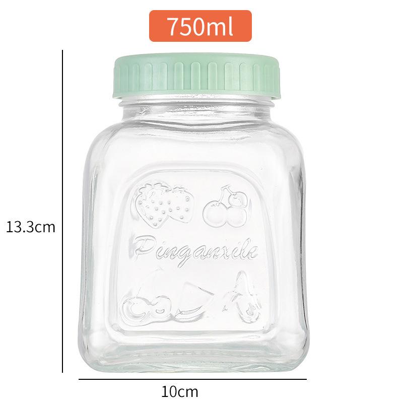Macaron Color Series Glass Storage Jar - Sealed Container for Candy, Dried Fruit, Honey