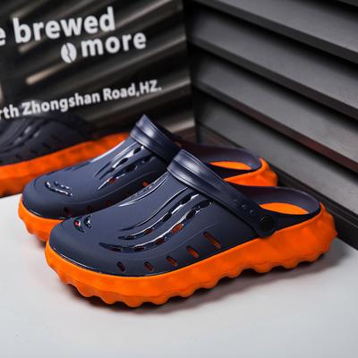 Sandalias de Verano para Hombre Zapatos Casuales Ligeros para Hombre Zapatos con Agujeros Zapatillas Planas de Playa para Exterior Masculino Sandalias de Trabajo Talla Grande 45